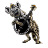 Hyena Animal Bluegrass Banjo Player