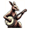 Kangaroo Australia Bluegrass Banjo Player