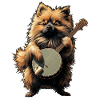 Keeshond Dog Bluegrass Banjo Player