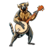 Lemur Ringtail Bluegrass Banjo Player