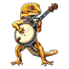 Gekon lamparci Jaszczurka Bluegrass Banjo Gracz