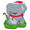 Canne de Noël éléphant