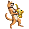 Cat Saxophone Player