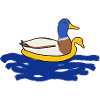 Ente mit Schwimmring
