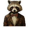 Raccoon in a suit