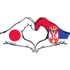 Japan Serbia Hands Heart Shape