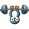 Funny Penguin Fitness Weightlifting Cartoon