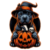 Dog Halloween - Pitbull Witch