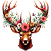 Hirsch mit Blumen