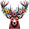 Deer with Flowers