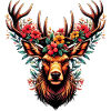 Deer with Flowers