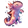 Glowing Magic Axolotl with Electricity