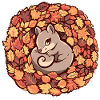 Squirrel upon Autumn Leaves