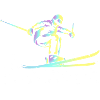 Neon Gradient Ski Jumping