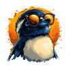 Funny penguin with sunglasses