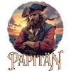 Funny pirate with saying Papitän