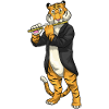 Tiger Musician Flute Music