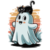 Ghost meets cat