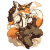 Steampunk Fox Anime Style - Retro Futurism