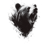 Roaring Bear Black White