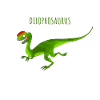 Funny illustration of a DILOPHOSAURUS