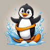 surfing penguin