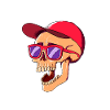 Funny illustration of a skull with cap