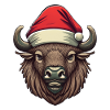 Bison Christmas Santa
