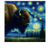 Bison Prairie Bison Starry Night
