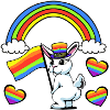 LGBT Bunny Rainbow Flag Rainbow Heart