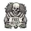 Free hugs terribly scary clown