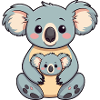 Koala with baby