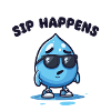 sip happens - Wassertropfen Comicfigur