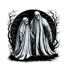 Couple fantôme effrayant hantant