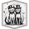 Cute cat couple on halloween