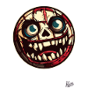 Spooky-funny voodoo skull