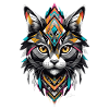 Tribal geometric cat