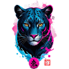 Panthère rêve rose bleu