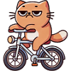 Relaxed cat chilling on bike