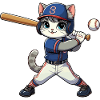 Sporty cat: baseball player
