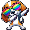 Cooler Beagle Dab Sonnenbrille Regenbogen
