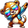 Cool Bear Dabbing Sunglasses Rainbow