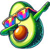 Cool Avocado Dab Sunglasses Rainbow
