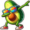 Avocado Dab Dancing Sunglasses Rainbow