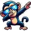 Chimpanzee Dab Cool Sunglasses Rainbow