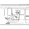 Train Lovers Line Art
