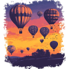 Heißluftballons am Himmel