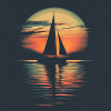 Segelschiff im Sonnenuntergang