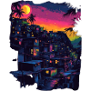 Favela bei Nacht