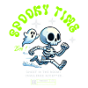 Spooky Time Ghost Skeleton Halloween